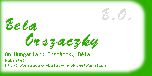 bela orszaczky business card